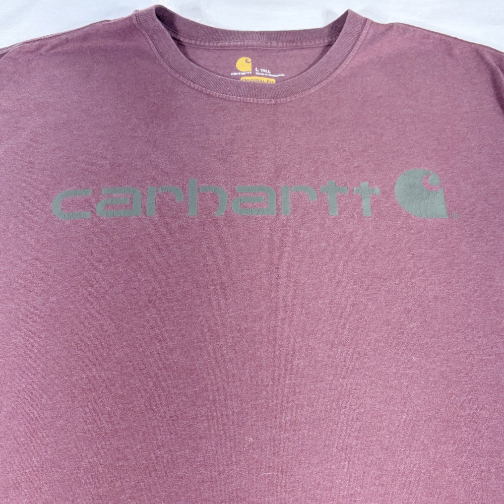 Carhartt Mens Original Fit Graphic Logo T-Shirt Burgundy Large Tall K195 R19